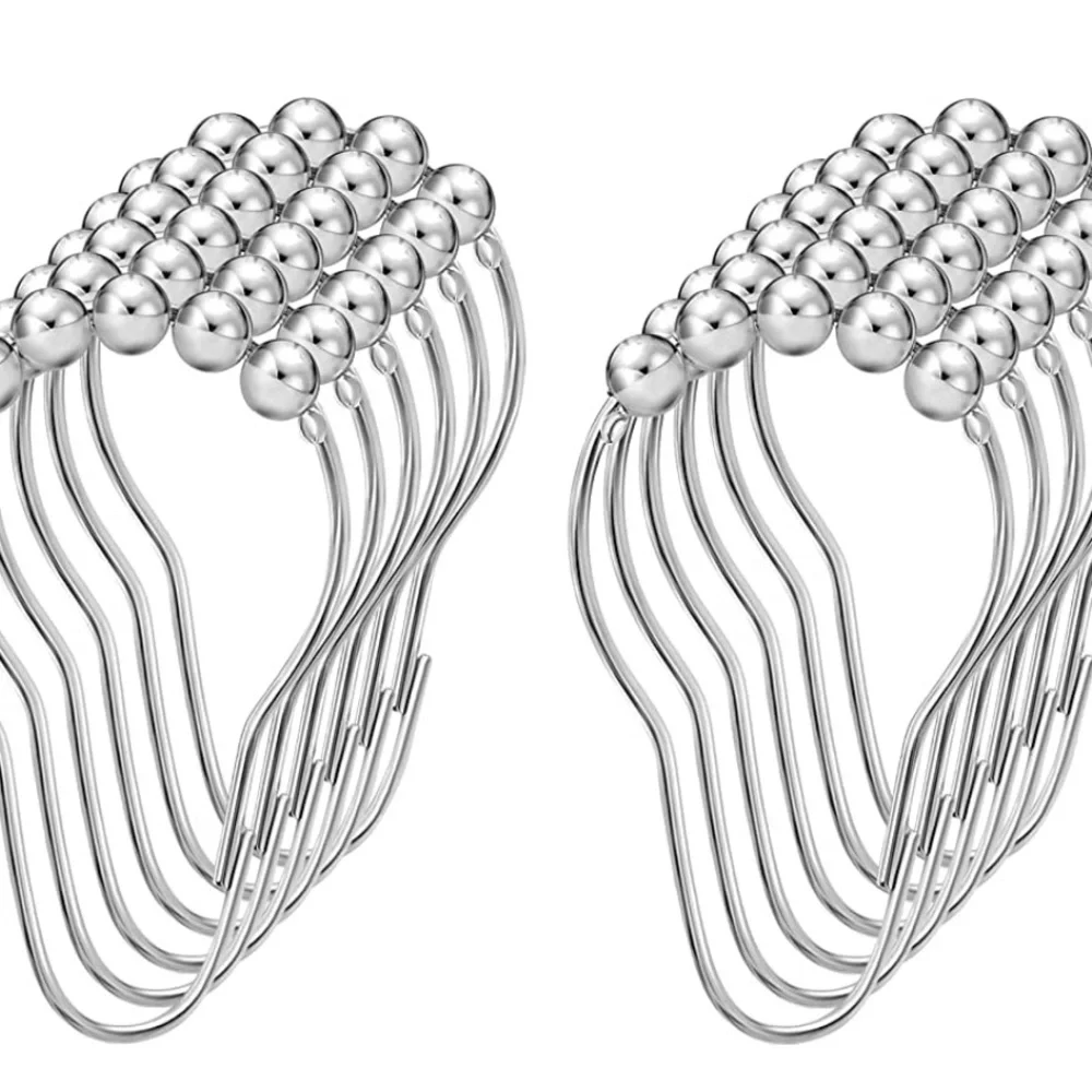 Chrome curtain hooks 12